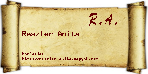 Reszler Anita névjegykártya